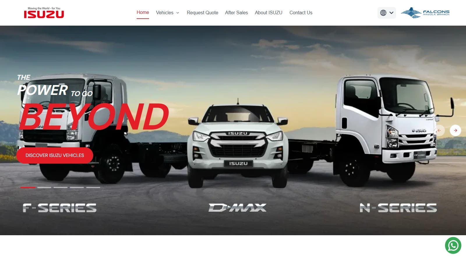 Isuzu Falcons — Light commercial & pickup catalogue, Angola